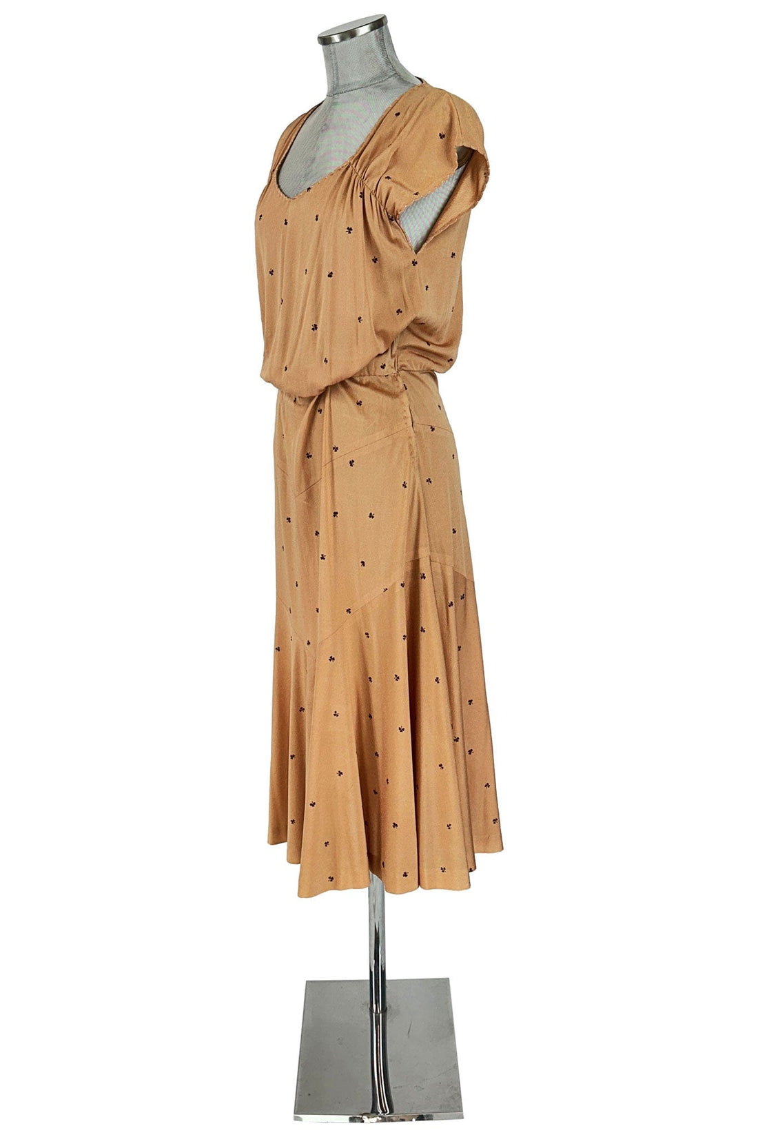 Noleggio Abito Vintage Beige donna con Dettagli Floreali