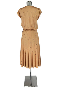 Noleggio Abito Vintage Beige donna con Dettagli Floreali