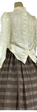 Noleggio Abito donna vintage con corpetto in pizzo e gonna a righe