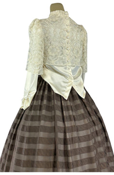 Noleggio Abito donna vintage con corpetto in pizzo e gonna a righe