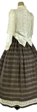 Noleggio Abito donna vintage con corpetto in pizzo e gonna a righe