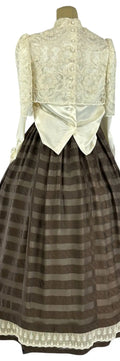 Noleggio Abito donna vintage con corpetto in pizzo e gonna a righe