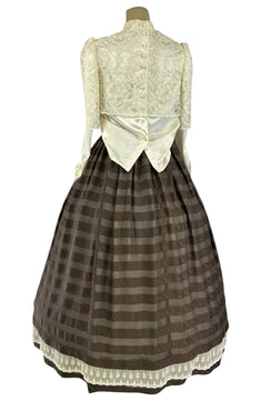 Noleggio Abito donna vintage con corpetto in pizzo e gonna a righe