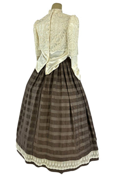 Noleggio Abito donna vintage con corpetto in pizzo e gonna a righe