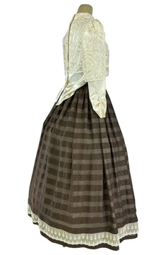 Noleggio Abito donna vintage con corpetto in pizzo e gonna a righe