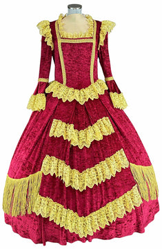 Noleggio abito donna rinascimentale rosso e oro, storico-carnevale