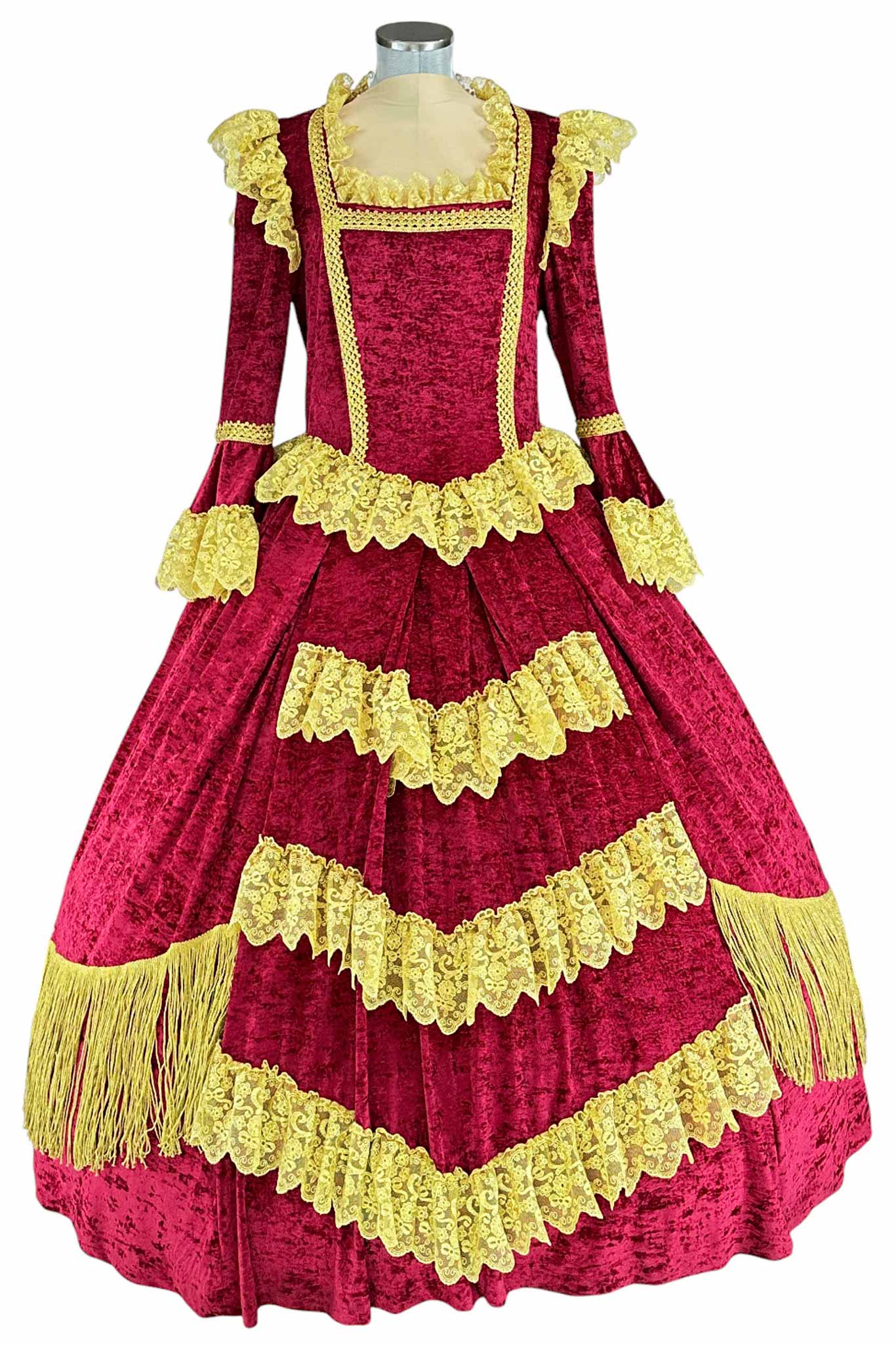 Noleggio abito donna rinascimentale rosso e oro, storico-carnevale