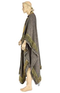 Noleggio tunica e mantello storico uomo con frange dorate ###