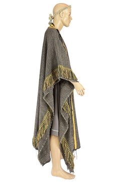 Noleggio tunica e mantello storico uomo con frange dorate ###