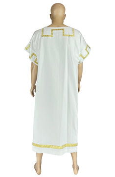 Noleggio tunica bianca uomo con fregi dorati per rievocazioni ###