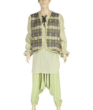 Noleggio costume orientale uomo con gilet ricamato e turbante