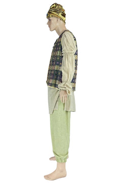 Noleggio costume orientale uomo con gilet ricamato e turbante