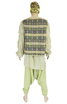 Noleggio costume orientale uomo con gilet ricamato e turbante
