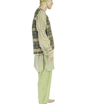 Noleggio costume orientale uomo con gilet ricamato e turbante