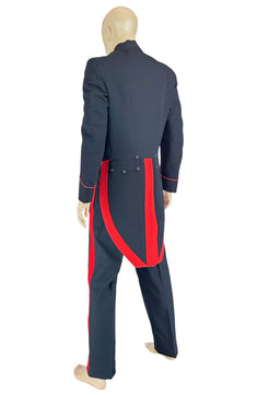 Noleggio Uniforme militare storica uomo nera e rossa a coda lunga