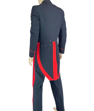 Noleggio Uniforme militare storica uomo nera e rossa a coda lunga