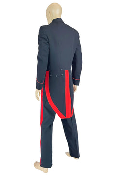 Noleggio Uniforme militare storica uomo nera e rossa a coda lunga