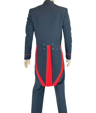 Noleggio Uniforme militare storica uomo nera e rossa a coda lunga