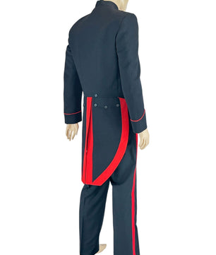 Noleggio Uniforme militare storica uomo nera e rossa a coda lunga