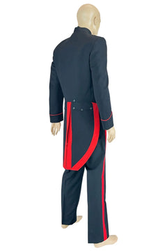Noleggio Uniforme militare storica uomo nera e rossa a coda lunga