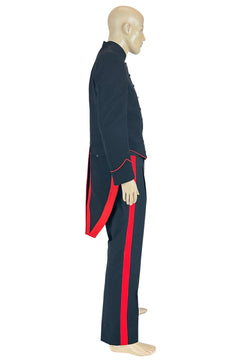 Noleggio Uniforme militare storica uomo nera e rossa a coda lunga