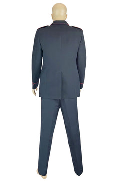 Noleggio uniforme militare uomo nera con bande rosse