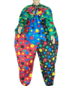 Noleggio costume da clown uomo multicolore a pois vivaci - Carnevale
