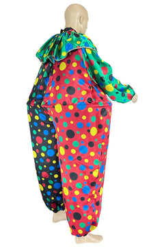 Noleggio costume da clown uomo multicolore a pois vivaci - Carnevale