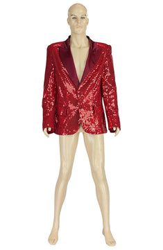 Giacca rossa paillettata da uomo per spettacoli e teatro