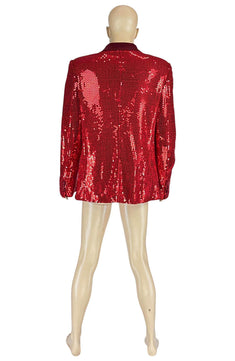 Giacca rossa paillettata da uomo per spettacoli e teatro