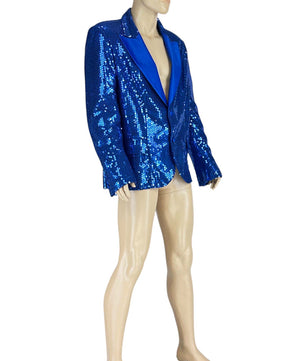 Noleggio Giacca uomo blu paillettes per show ed eventi