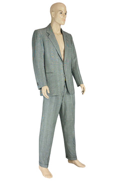 Noleggio abito completo uomo grigio Principe di Galles vintage_6