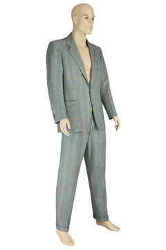 Noleggio abito completo uomo grigio Principe di Galles vintage_6