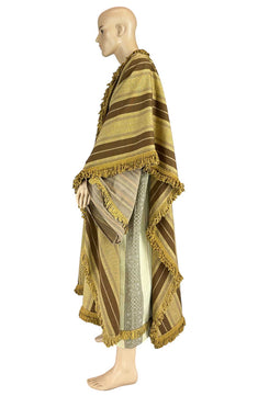 Noleggio Abito Storico Uomo con Mantello a Righe e Frange ###