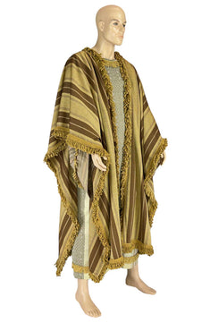 Noleggio Abito Storico Uomo con Mantello a Righe e Frange ###