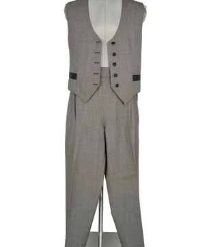Noleggio abito uomo elegante vintage in tessuto grigio classico