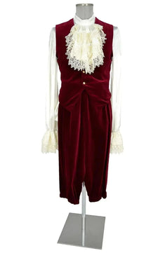 Noleggio abito storico uomo in velluto rosso del '700 - carnevale