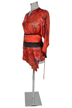 Noleggio kimono rosso unisex per eventi e rievocazioni-orientale