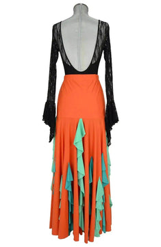 noleggio-abito-donna-flamenco-balze-arancione-verde_3