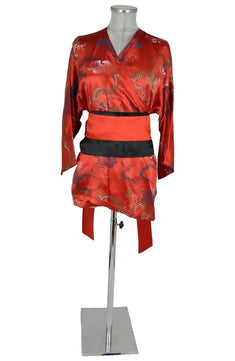 Noleggio kimono rosso unisex per eventi e rievocazioni-orientale