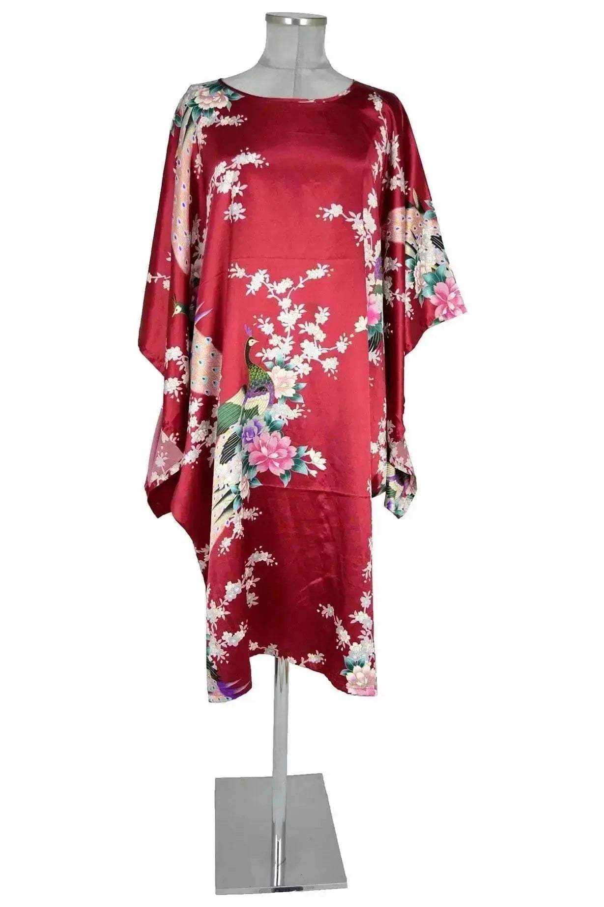 Noleggio Kimono Donna Rosso con Fiori - Eleganza Orientale