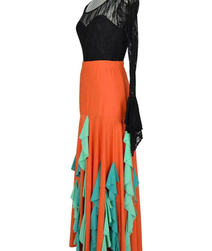 noleggio-abito-donna-flamenco-balze-arancione-verde_2