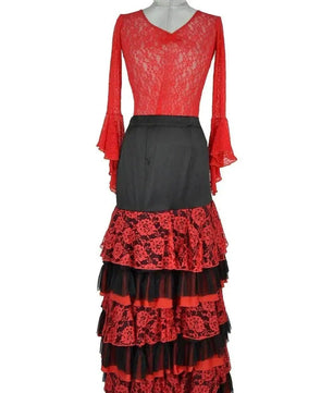 Noleggio abito donna flamenco rosso e nero-danza-Carnevale