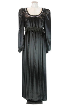 Noleggio abito medievale nero in velluto per donna - storico