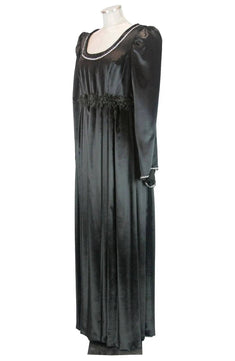 Noleggio abito medievale nero in velluto per donna - storico