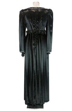 Noleggio abito medievale nero in velluto per donna - storico