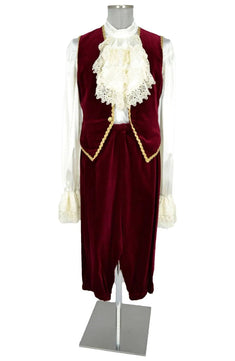 Noleggio abito storico uomo in velluto rosso del '700 - carnevale