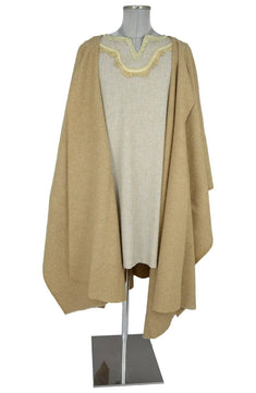 Noleggio Tunica Medievale Beige uomo con Mantello per Rievocazioni ###