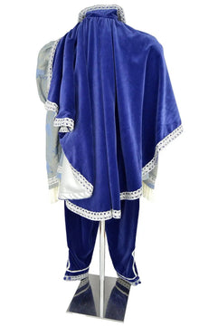 Noleggio abito storico uomo blu velluto con mantello - carnevale