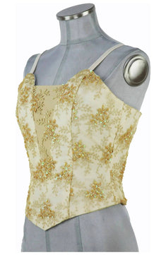 Noleggio corpetto da danza donna elegante ricamato in oro e strass